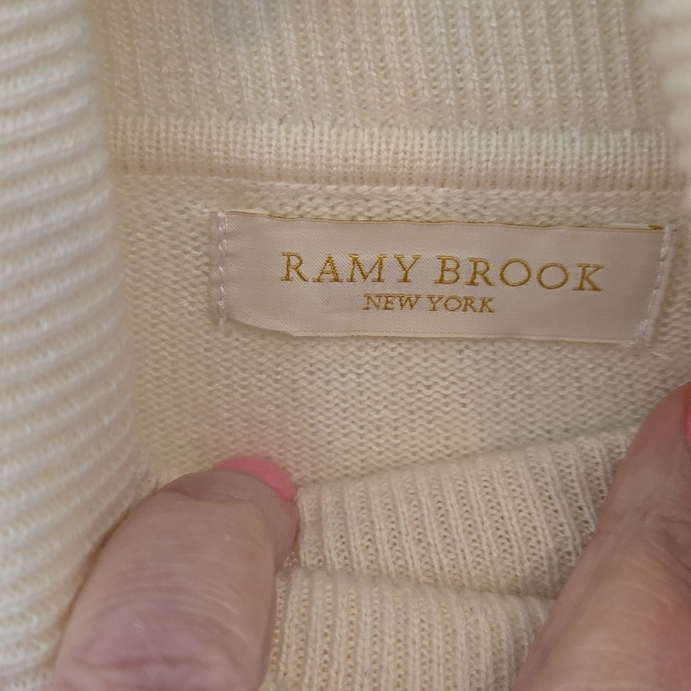 RAMY BROOK NEW YORK NO SIZE TAG CREAM LONG SLEEVE WOMENS WOOL & CASHMERE BLEND - Picture 8 of 8